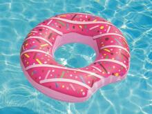 Piepūšamās riteņu donuts - rozā 120 cm