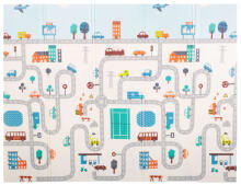 Ikonka Art.KX7982 Educational folding foam mat double-sided street forest 150x190cm