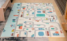 Ikonka Art.KX7982 Educational folding foam mat double-sided street forest 150x190cm