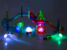 Ikonka Art.KX5144 Luminous magnetic marble ball track 75el