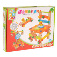 Ikonka Art.KX7457 Workshop chair educational wooden blocks construction set 49el.
