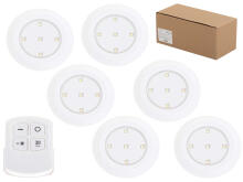 Ikonka Art.KX5775 Wireless LED lamp with batteries 6pcs. + remote control