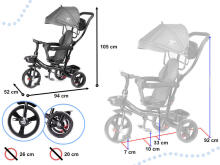Ikonka Art.KX6200 Trike Fix Lite tricycle grey