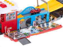 Ikonka Art.KX5995 Fire truck transporter folding car park fire brigade + accessories