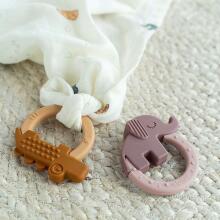 Done by Deer silicone teether 2-pack, Deer Friends Mustard