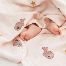 Done by Deer одеяло muslin 100x100 cm, Sea friends Powder