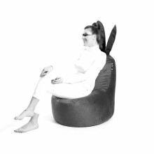 Qubo™ Mommy Rabbit Black Ears Lime VELVET FIT пуф (кресло-мешок)