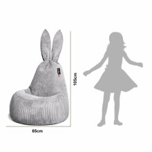 Qubo™ Mommy Rabbit Black Ears Lime VELVET FIT пуф (кресло-мешок)