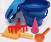 COMPACTOYS Игровой набор ведро с игрушками для песка 7 в 1, синий