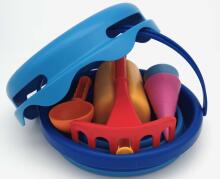 COMPACTOYS Игровой набор ведро с игрушками для песка 7 в 1, синий