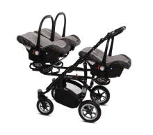 Babyactive Trippy 09 Silver Universal stroller for triplets 3in1