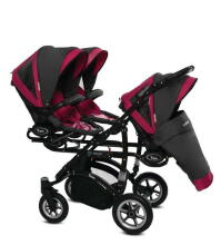 Babyactive Trippy 10 Amarant Universal stroller for triplets 2in1