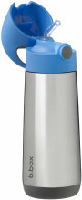 B.Box Insulated Bottle Art.BB500105 Blue Slate Термобутылка с силиконовой соломкой,500мл