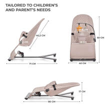 Kinderkraft Mimi Bouncer Art.KBMIMI00BEG0000 Beige  Šūpuļkrēsliņš (ekspozicija - kājai vizuālais defekts)