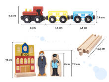 Ikonka Art.KX6488 Wooden train car track + 70el