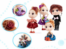 Ikonka Art.KX6361 Dollhouse doll 3 girls + 1 boy set of 4pcs. 12cm