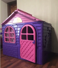 3toysm Art.201 Children's playhouse with curtain rods and curtains pink-purple
