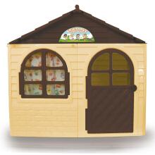 3toysm Art.202 Children's playhouse with curtain rods and curtains beige-brown