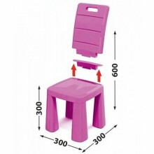 3toysm Art.4693 Plastic chair pink kõrge tool