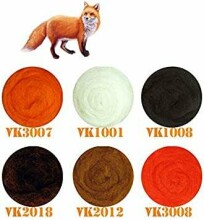 Wool Felt Art.VKMIX51-50 Шерсть разноцветная для Сухого и Мокрого валяния,6 шт.(50г)