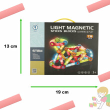 Ikonka Art.KX4771_1 Luminous magnetic blocks for small children 76 elements