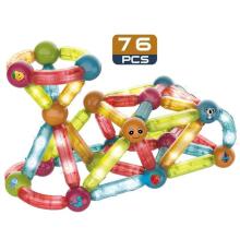 Ikonka Art.KX4771_1 Luminous magnetic blocks for small children 76 elements
