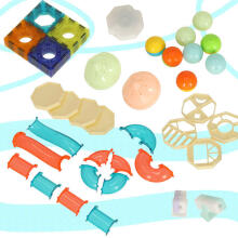 Ikonka Art.KX5144_2 Luminous magnetic marble ball track 49 elements