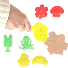 Ikonka Art.KX4769 Sand accessories toy moulds shovels 11el.