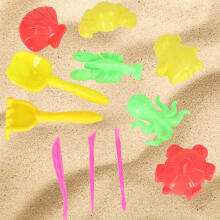 Ikonka Art.KX4769 Sand accessories toy moulds shovels 11el.