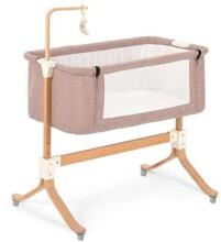 Ikonka Art.KX4623_1 Cot cot, infant cot wooden cradle on wheels playpen brown