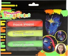 Toi Toys Face Paint Art.45-45010A krītiņi sejas apgleznošanai 3 krāsas (spīd tumsa)