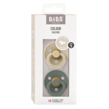 Bibs Colour Anatomical Art.152765 Vanilla/Pine - Pacifier 100% natural