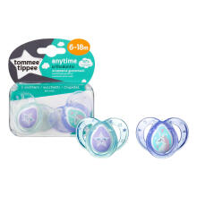 Tommee Tippee silikona māneklis 2vnt 6-18m Anytime 433544
