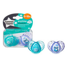 Tommee Tippee silikona māneklis 2vnt 6-18m Anytime 433544