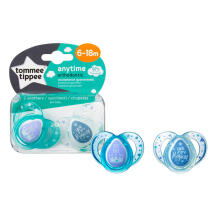 Tommee Tippee silikona māneklis 2vnt 6-18m Anytime 433544
