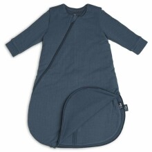 Jollein Newborn Art.015-410-66040 Basic Stripe Jeans Blue - kokvilnas guļammaisiņš ar rokām 60cm