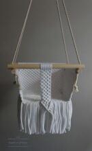 HandicraftBee Art.153319 High-quality adjustable knitted swing for babies in dark gray (made in Latvia)