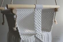 HandicraftBee Art.153320 High-quality adjustable knitted swing for babies in gray (made in Latvia)