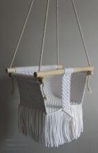 HandicraftBee Art.153321 High-quality adjustable knitted swing for babies in gray (made in Latvia)