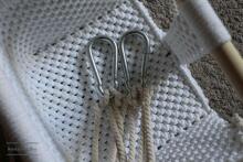 HandicraftBee Art.153322 High-quality adjustable knitted swing for babies in beige (made in Latvia)