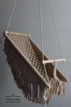 HandicraftBee Art.153324 High-quality adjustable knitted swing for babies in gray (made in Latvia)