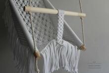 HandicraftBee Art.153324 High-quality adjustable knitted swing for babies in gray (made in Latvia)