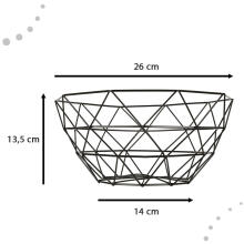 Ikonka Art.KX4680 Fruit basket vegetable bowl large metal bowl black