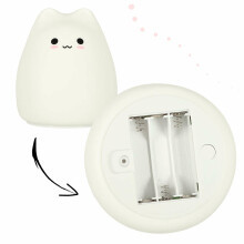 Ikonka Art.KX4597 Silikoninė naktinė lemputė balta katė