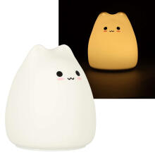 Ikonka Art.KX4597 Silicone night light white cat