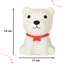 Ikonka Art.KX4595 Silicone night light white doggy