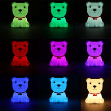 Ikonka Art.KX4595 Silicone night light white doggy