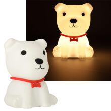 Ikonka Art.KX4595 Silicone night light white doggy
