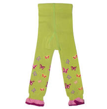 Weri Spezials Bērnu Leggingi Capri Butterfly Pear Green ART.WERI-0283 Augstas kvalitātes bērnu kokvilnas legingi meitenēm ar jaukiem gaisīgiem volāniem