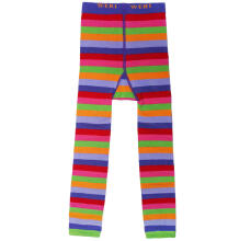 Weri Spezials Bērnu Leggingi Purple-Kiwi Stripes ART.WERI-0502 Augstas kvalitātes bērnu kokvilnas legingi meitenēm ar jauku dizainu